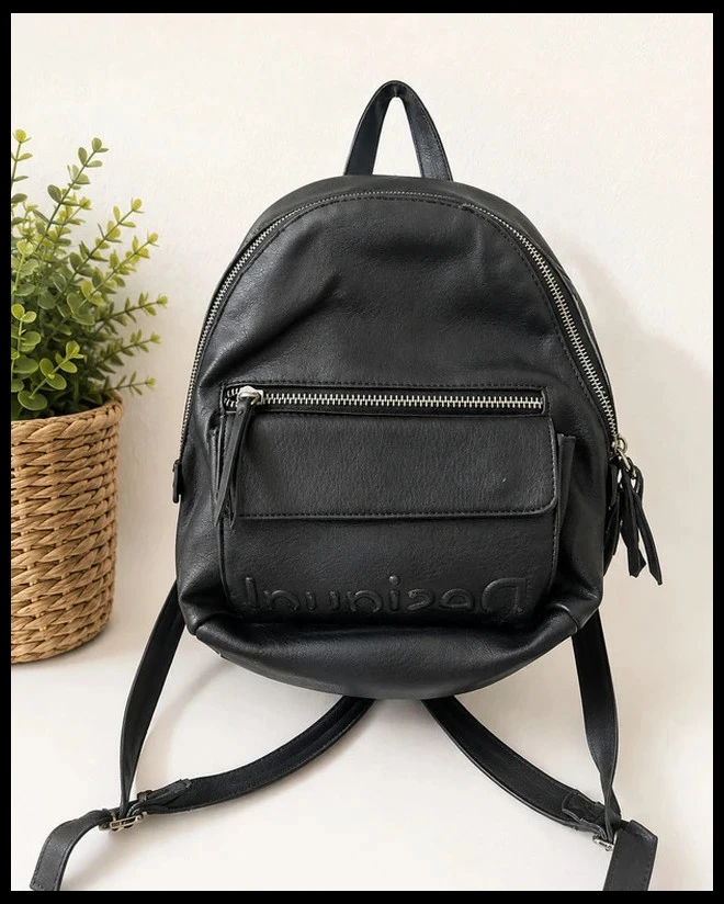 Sac à dos femme Desigual compact effet cuir noir